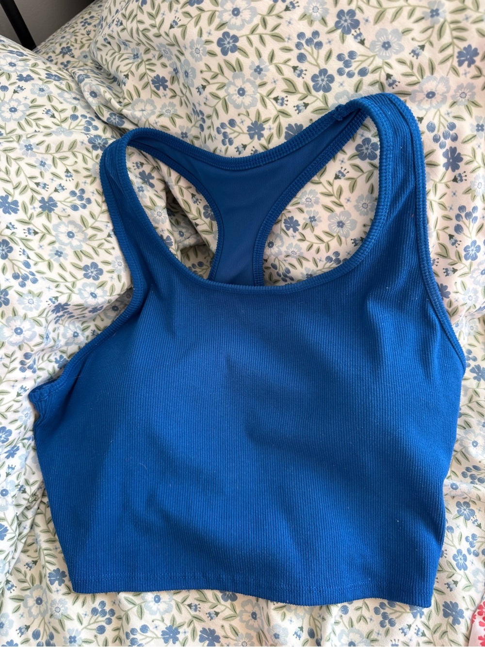 DSG Royal Blue Ribbed Racerback Crop tank